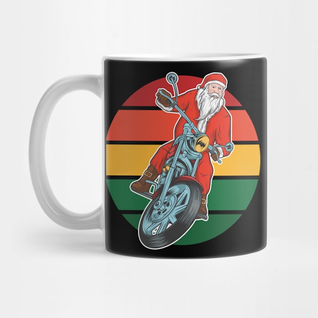 Cool santa claus riding a bike by Houseofwinning